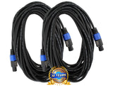 2x 25 ft foot speakon to speakon pro audio speaker cable Free USA Ship 25 Feet