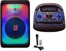 Charger l&#39;image dans la galerie, MR DJ CUBE12 12&quot; Rechargeable Portable Bluetooth Karaoke Speaker with Party Flame Lights Microphone TWS USB FM Radio