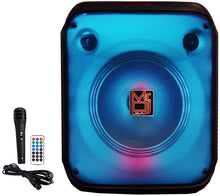 Charger l&#39;image dans la galerie, MR DJ CUBE8 8&quot; Rechargeable Portable Karaoke Speaker with Party Flame Lights Microphone TWS USB FM Radio