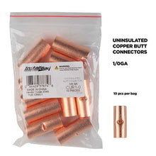 Load image into Gallery viewer, Install Bay CUR1-0 Copper Uninsulated Butt Connector 1/0 Gauge Package of 10