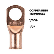Load image into Gallery viewer, Install Bay CUR1012 Copper Uninsulated Ring Terminal 1/0 Gauge 1/2" 5/PK