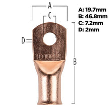 Load image into Gallery viewer, Install Bay CUR1014 Copper Uninsulated Ring Terminal 1/0 Gauge 1/4" 5/PK