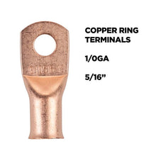 Load image into Gallery viewer, Install Bay CUR10516 Copper Uninsulated Ring Terminal 1/0 Gauge 5/16" 5/PK