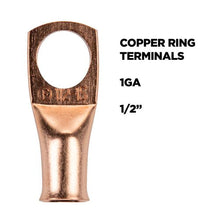Load image into Gallery viewer, Install Bay CUR112 Uninsulated Ring Terminal 1 Gauge 1/2 inch Copper 10 Pack