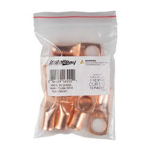 Load image into Gallery viewer, Install Bay CUR112 Uninsulated Ring Terminal 1 Gauge 1/2 inch Copper 10 Pack