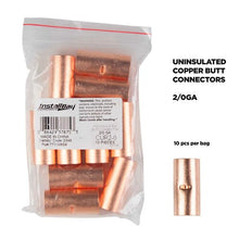 Load image into Gallery viewer, Install Bay CUR2-0 Copper Uninsulated Butt Connector 2/0 Gauge Package of 10