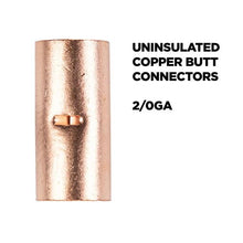 Load image into Gallery viewer, Install Bay CUR2-0 Copper Uninsulated Butt Connector 2/0 Gauge Package of 10