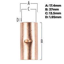 Load image into Gallery viewer, Install Bay CUR2-0 Copper Uninsulated Butt Connector 2/0 Gauge Package of 10