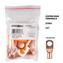 Charger l'image dans la galerie, Install Bay CUR2012 Copper Uninsulated Ring Terminal 2/0 Gauge 1/2" 5/PK