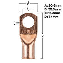 Charger l'image dans la galerie, Install Bay CUR2012 Copper Uninsulated Ring Terminal 2/0 Gauge 1/2" 5/PK
