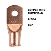 Load image into Gallery viewer, Install Bay CUR2014 Copper Uninsulated Ring Terminal 2/0 Gauge 1/4" 5/PK
