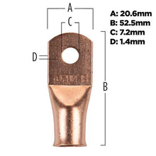Load image into Gallery viewer, Install Bay CUR2014 Copper Uninsulated Ring Terminal 2/0 Gauge 1/4" 5/PK