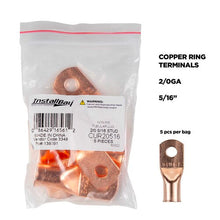 Load image into Gallery viewer, Install Bay CUR20516 Copper Uninsulated Ring Terminal 2/0 Gauge 5/16" 5/PK