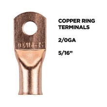 Load image into Gallery viewer, Install Bay CUR20516 Copper Uninsulated Ring Terminal 2/0 Gauge 5/16" 5/PK