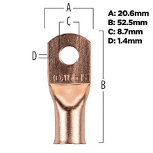 Load image into Gallery viewer, Install Bay CUR20516 Copper Uninsulated Ring Terminal 2/0 Gauge 5/16" 5/PK