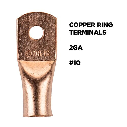 Install Bay CUR210 Copper Uninsulated Ring Terminal 4 Gauge 1/2 inch