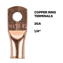 Load image into Gallery viewer, Install Bay CUR214 Copper Uninsulated Ring Terminal 2 Gauge 1/4" 10/PK