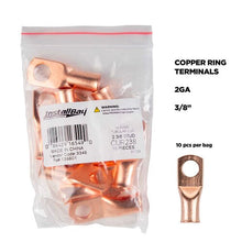 Charger l'image dans la galerie, Install Bay CUR238 Copper Uninsulated Ring Terminal 2 Gauge 3/8" 10/PK