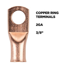 Charger l'image dans la galerie, Install Bay CUR238 Copper Uninsulated Ring Terminal 2 Gauge 3/8" 10/PK