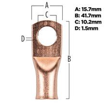 Charger l'image dans la galerie, Install Bay CUR238 Copper Uninsulated Ring Terminal 2 Gauge 3/8" 10/PK