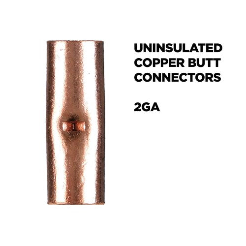Install Bay CUR2 Copper Uninsulated Butt Connector 2 Gauge Package of 10