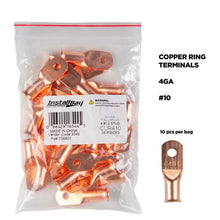 Charger l'image dans la galerie, Install Bay CUR410 Copper Uninsulated Ring Terminal 4 Gauge #10