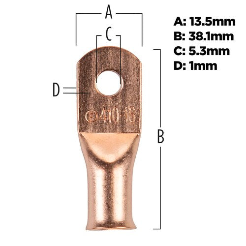 Install Bay CUR410 Copper Uninsulated Ring Terminal 4 Gauge #10