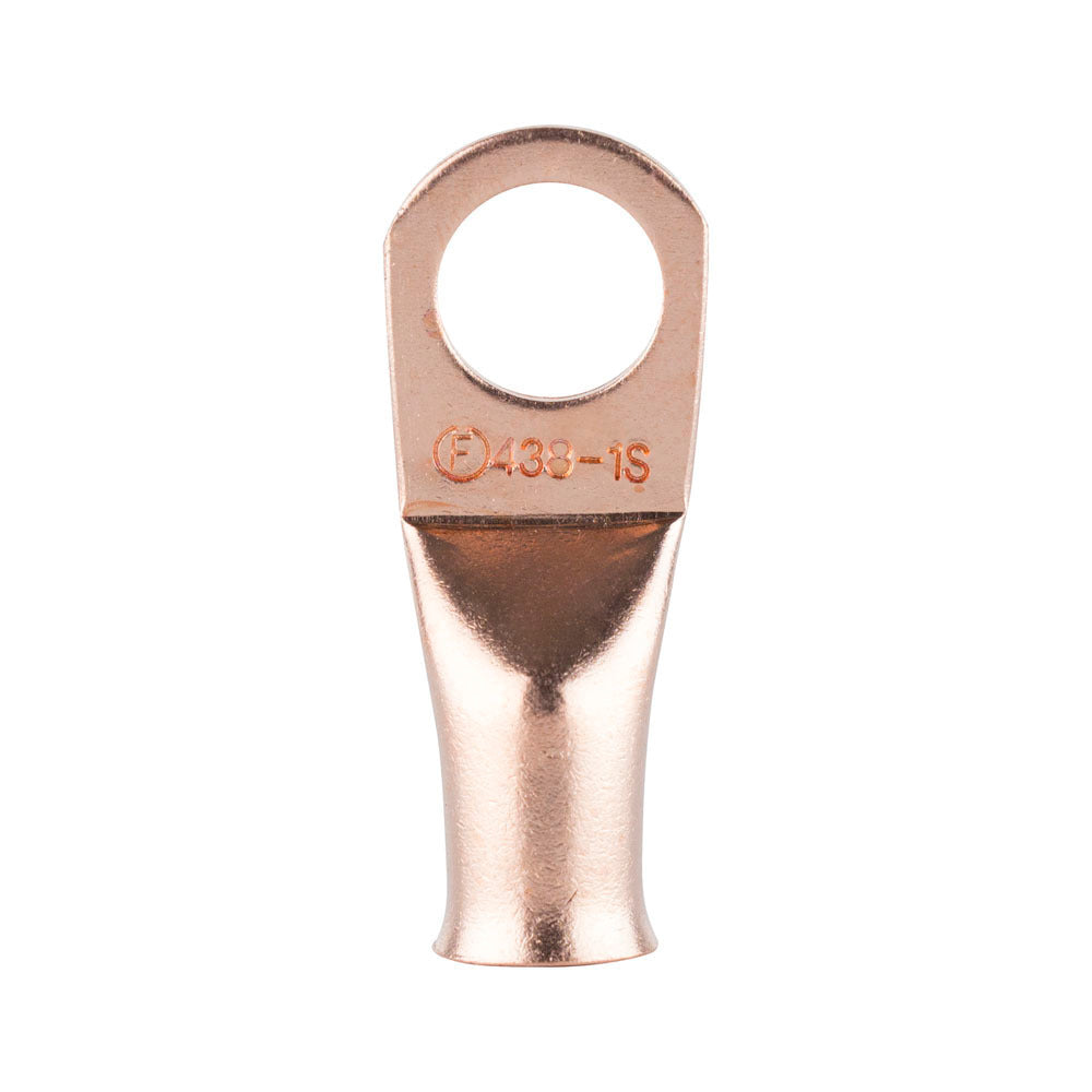 Install Bay CUR438 Copper Uninsulated Ring Terminal 4 Gauge 3/8 inch