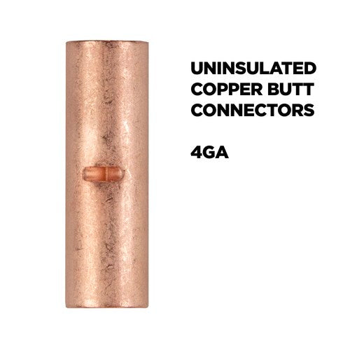 Install Bay CUR4 Copper Uninsulated Butt Connector 4 Gauge Package of 25