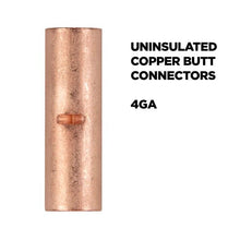 Charger l'image dans la galerie, Install Bay CUR4 Copper Uninsulated Butt Connector 4 Gauge Package of 25
