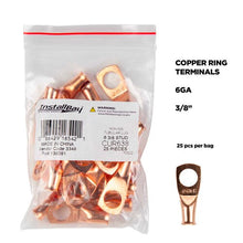 Load image into Gallery viewer, Install Bay CUR638 Copper Uninsulated Ring Terminal 6 Gauge 3/8 inch