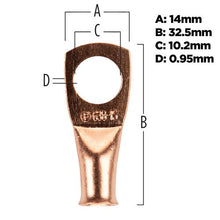 Load image into Gallery viewer, Install Bay CUR638 Copper Uninsulated Ring Terminal 6 Gauge 3/8 inch