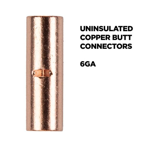 Install Bay CUR6 Copper Uninsulated Butt Connector 6 Gauge Package of 25