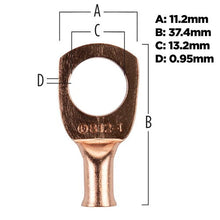 Charger l'image dans la galerie, Install Bay CUR812 Copper Uninsulated Ring Terminal 8 Gauge 1/2 inch