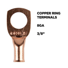 Load image into Gallery viewer, Install Bay CUR838 Copper Uninsulated Ring Terminal 8 Gauge 3/8 inch