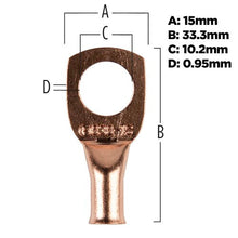 Load image into Gallery viewer, Install Bay CUR838 Copper Uninsulated Ring Terminal 8 Gauge 3/8 inch