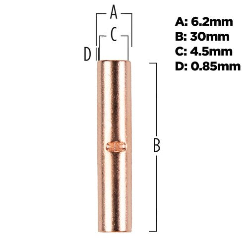 Install Bay CUR8 Copper Uninsulated Butt Connector 8 Gauge Package of 25