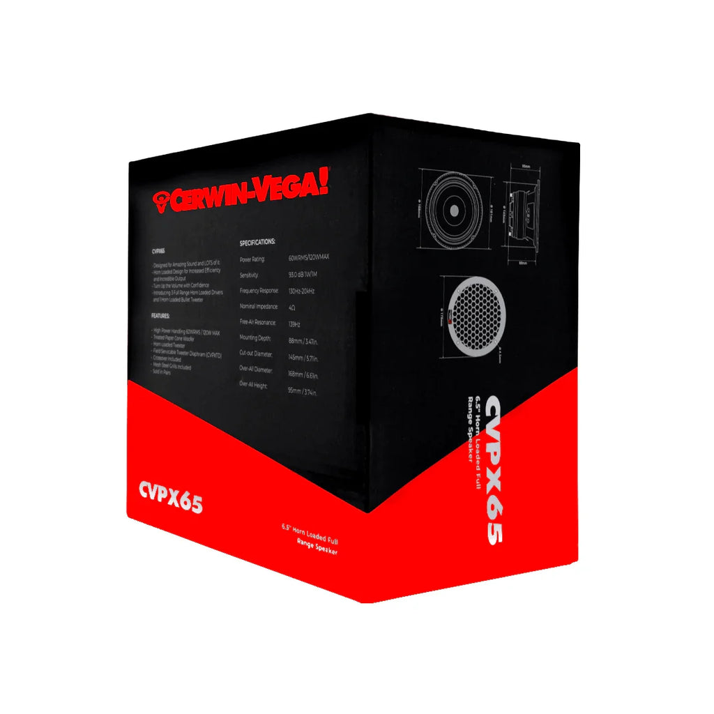 Cerwin Vega CVPX65 CVPX Series 6.5" 2-Way Full Range Speaker w/Horn Tweeter
