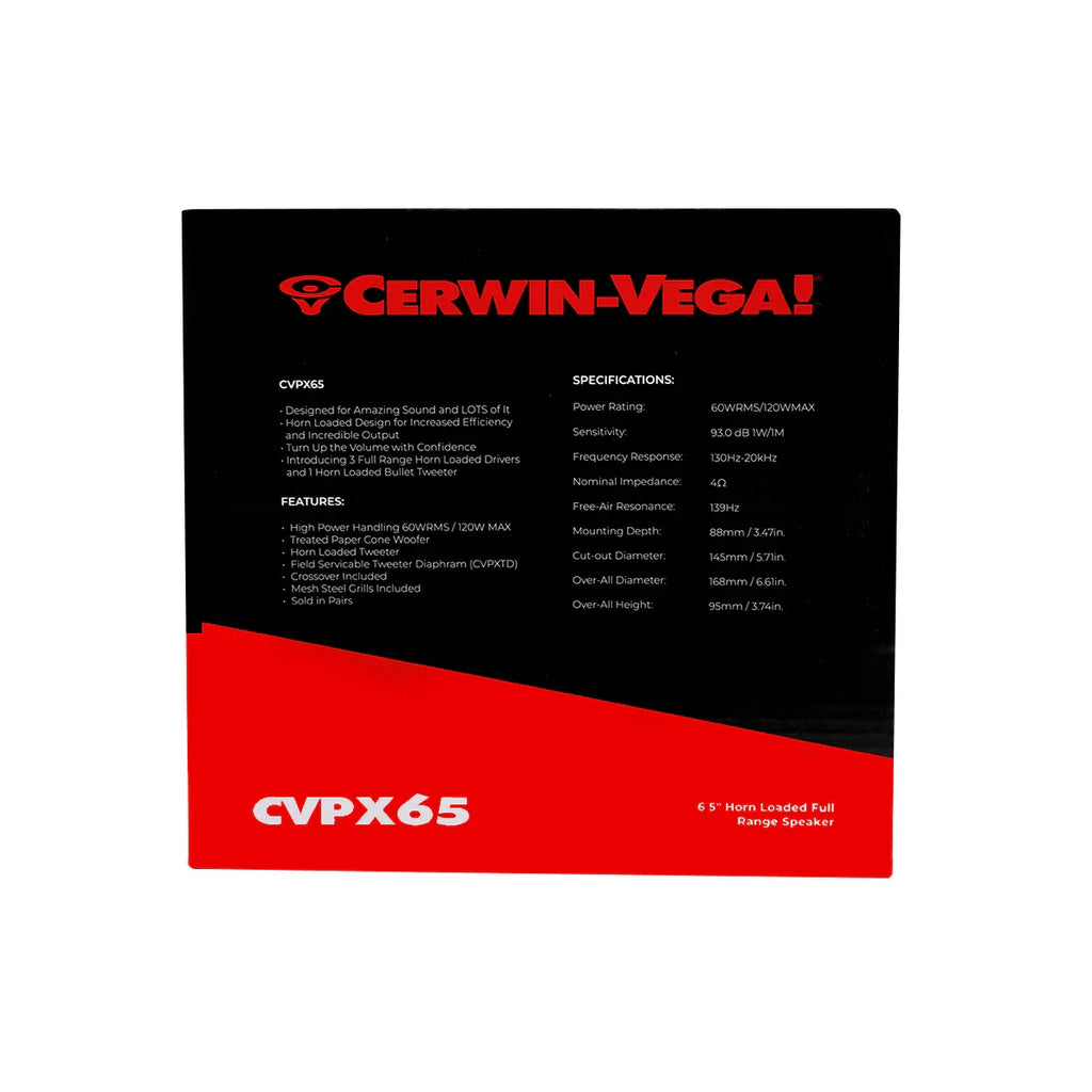 Cerwin Vega CVPX65 CVPX Series 6.5" 2-Way Full Range Speaker w/Horn Tweeter