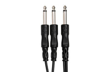 Load image into Gallery viewer, Hosa CYP-103 Y Cable - 1/4-inch TS Male to Dual 1/4-inch TS Male - 3 foot