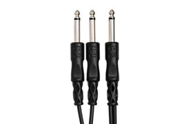 Hosa CYP-103 Y Cable - 1/4-inch TS Male to Dual 1/4-inch TS Male - 3 foot