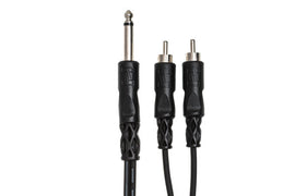 Hosa CYR-101 Y Cable - 1/4-inch TS Male to Dual RCA Male - 3 foot