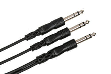 Load image into Gallery viewer, Hosa CYS-105 Y Cable - 1/4-inch TRS Male to Dual 1/4-inch TRS Male - 5 foot