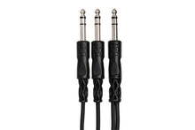Load image into Gallery viewer, Hosa CYS-103 Y Cable - 1/4-inch TRS Male to Dual 1/4-inch TRS Male - 3 foot
