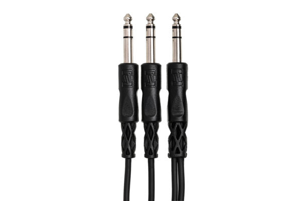 Hosa CYS-105 Y Cable - 1/4-inch TRS Male to Dual 1/4-inch TRS Male - 5 foot