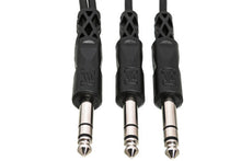 Load image into Gallery viewer, Hosa CYS-103 Y Cable - 1/4-inch TRS Male to Dual 1/4-inch TRS Male - 3 foot