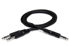 Load image into Gallery viewer, Hosa CYS-103 Y Cable - 1/4-inch TRS Male to Dual 1/4-inch TRS Male - 3 foot