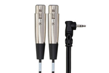 Charger l'image dans la galerie, Hosa CYX-401F Microphone Cable - Dual XLR3 Female to Right-angle 3.5mm TRS Male - 1 foot