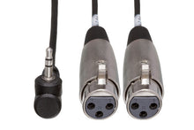 Charger l'image dans la galerie, Hosa CYX-405F Microphone Cable - Dual XLR3 Female to Right-angle 3.5mm TRS Male - 5 foot