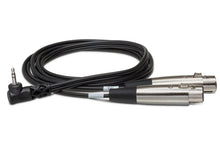 Charger l'image dans la galerie, Hosa CYX-402F Microphone Cable - Dual XLR3 Female to Right-angle 3.5mm TRS Male - 2 foot